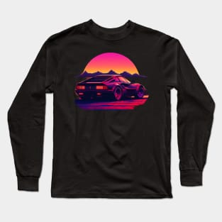 Ferrari Miami Vice synthwave sunset Long Sleeve T-Shirt